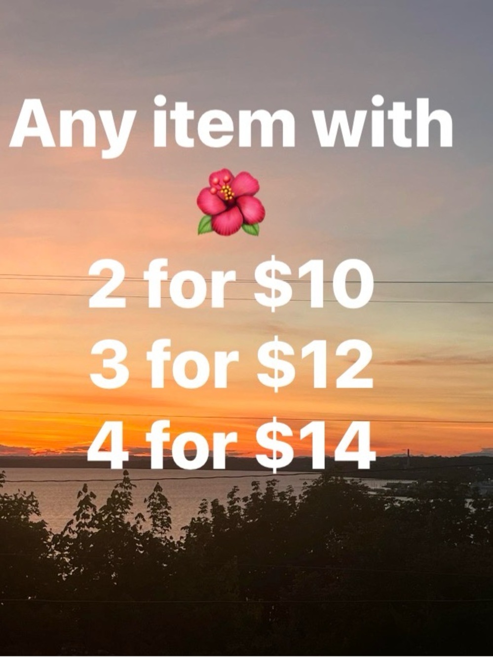 Sunset Graphic Promo Print with White Text